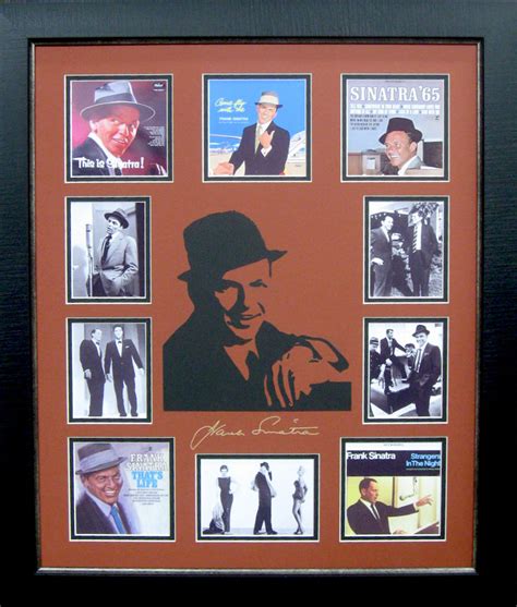 Lot Detail Rare Frank Sinatra Album Covers And Laser Cut Mat Museum Framed Collage Plate Signed