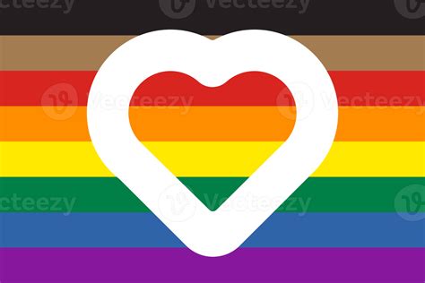 free new pride flag with brown and black stripes and cutout heart shape icon inside 18874756 png