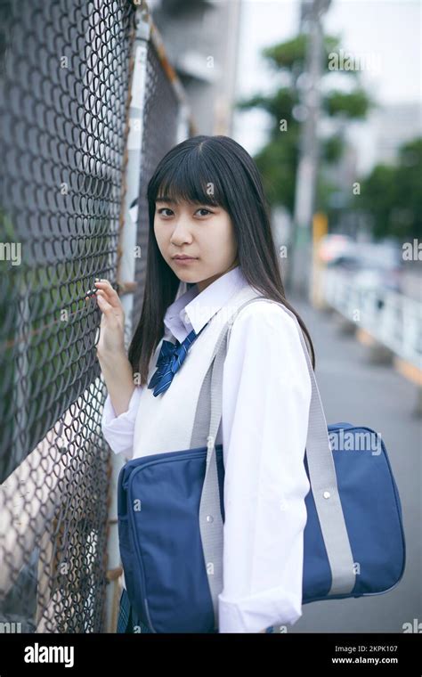 Japanese High School Girl Stock Photo Alamy