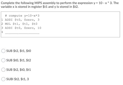 Solved Complete The Following Mips Assembly To Perform The Chegg Com