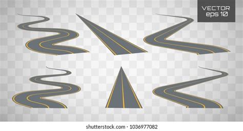 Winding Curved Road Highway Markings Set Stock Vector Royalty Free
