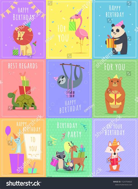 Birthday Cards With Animals Wildlife Zebra Turtle Lion And Monkey