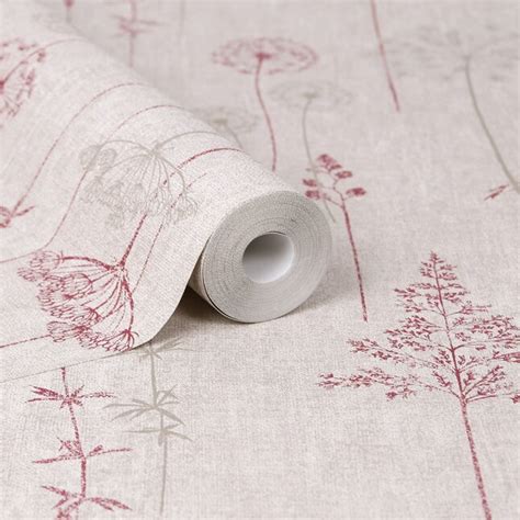 Superfresco Easy Simplicity 56 Sq Ft Red Non Woven Textured Floral