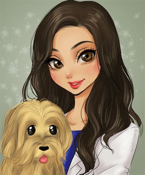 Girl With Her Doggy By Mari945 On Deviantart