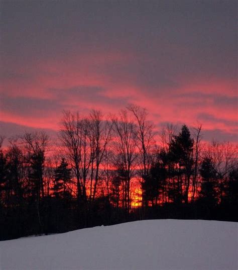 Winter Sunset In Maine By Linda Drown Winter Sunset Maine Winter