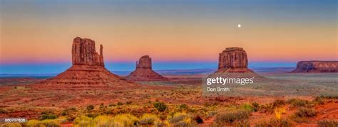 Moonrise Over Monument Valley High Res Stock Photo Getty Images