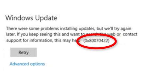 how to fix windows update error 0x80070422 fix there were some problems installing updates