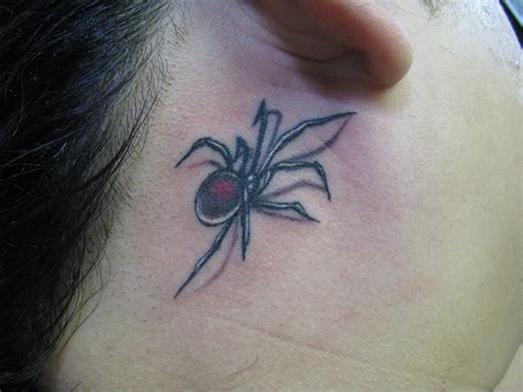 Black Widow Tattoo Of Black Widow On Neck Creepstattoo Flickr