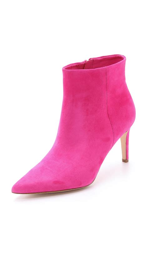 Lyst Sam Edelman Karen Suede Booties Candy Pink In Pink