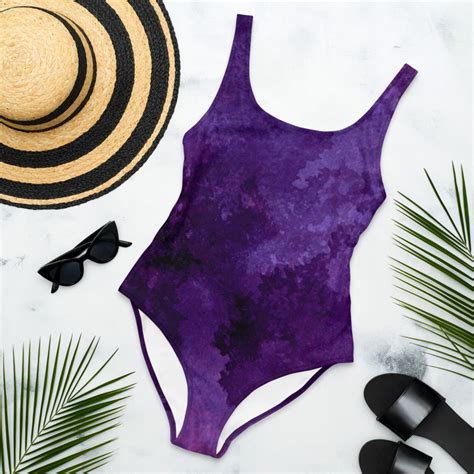 One Piece Swimsuit In Deep Purple Summer Fun Etsy