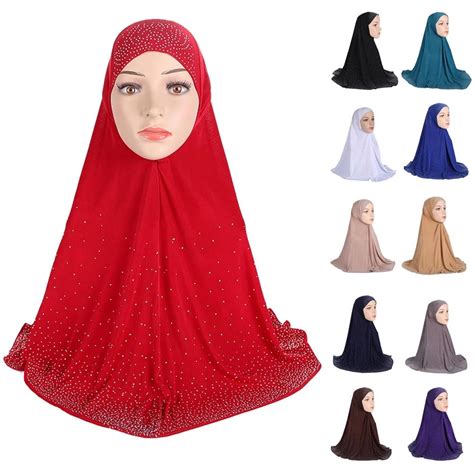 Ramadan Niqab Elegant Muslim Womens Hijab With Long Scarf For Overhead Prayer Islamic Arab