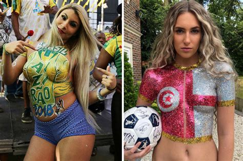 World Cup 2018 Sexiest Fan Looks From Glitter Boobs To Body Paint Daily Star