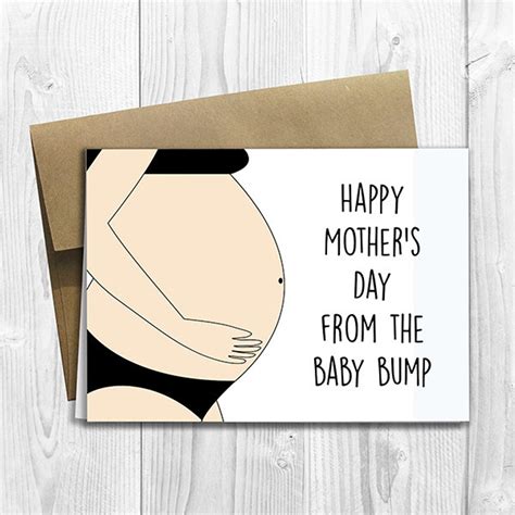 Printed Happy Mothers Day From The Baby Bump 5x7 Greeting Etsy
