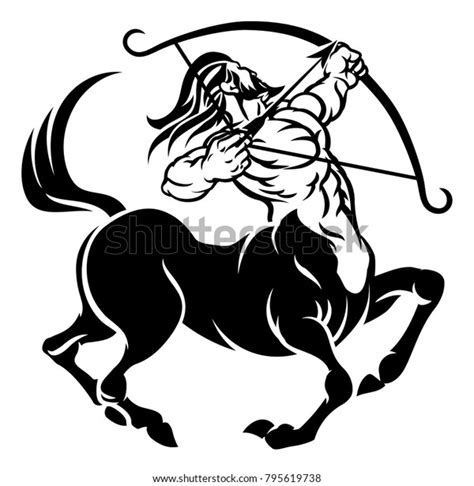Sagittarius Archer Centaur Horoscope Astrology Zodiac Stock Vector