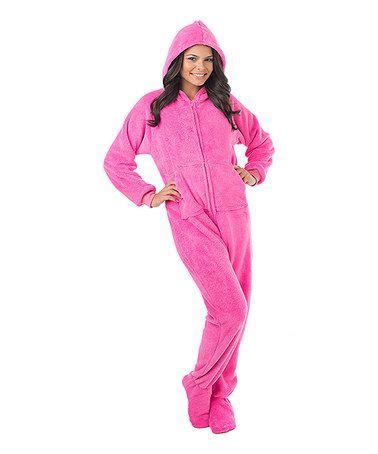 Look What I Found On Zulily Pink Hooded Footie Pajamas Women