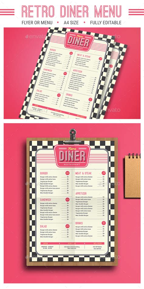 Retro Diner Menu By Guuver Graphicriver