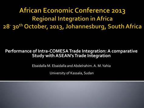 Ppt Performance Of Intra Comesa Trade Integration A Comparative