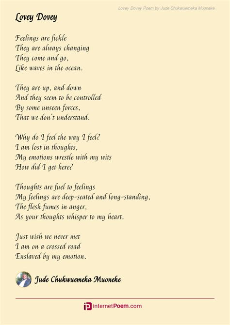 Lovey Dovey Poem By Jude Chukwuemeka Muoneke