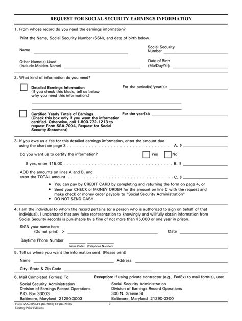 Social Security Detailed Earnings Report Nypd Fill Out And Sign Online