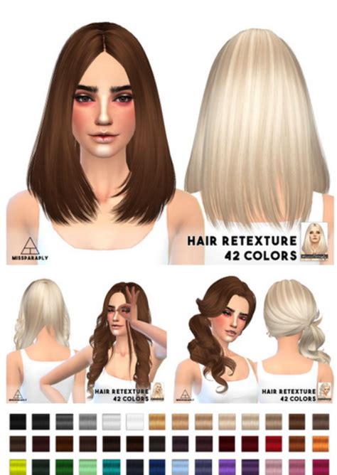 Sims 4 Hairs Miss Paraply Skysims Hairstyles Retextured