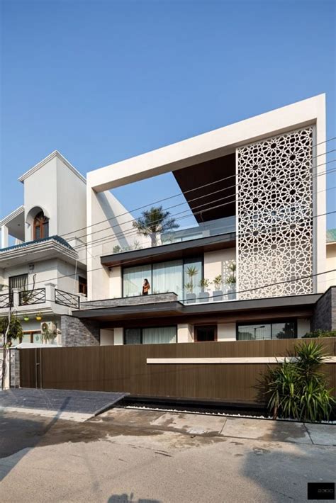 House Facade With Indian Jaali That Gives A Distinctive Identity Dc
