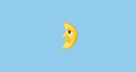 🌛 First Quarter Moon Face Emoji On Apple Ios 142