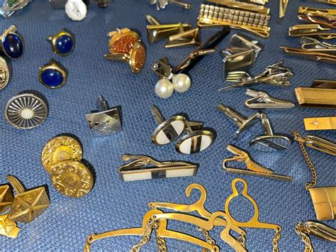 Huge Vintage Mens Jewelry Lot Tie Tacks Pin Bars Clips Cuff Links Swank Other Ebay