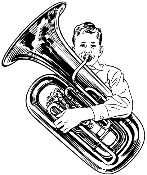 Easy Tuba Coloring Pages