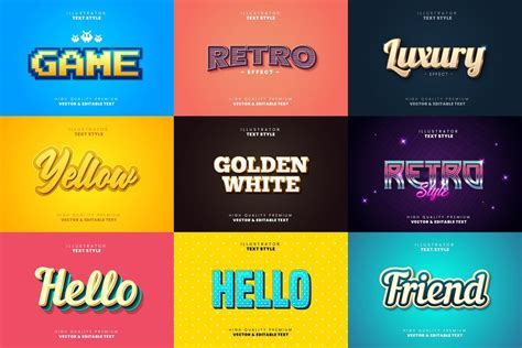 Editable Text Effects Illustrator Text Effects Text Illustration