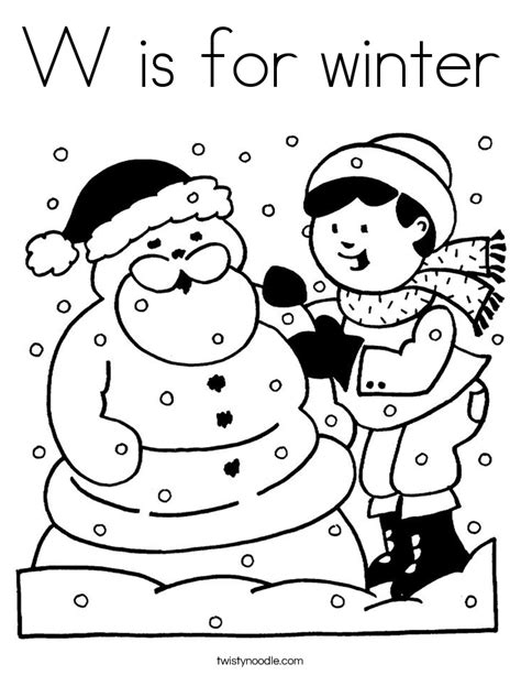 Check out our kids coloring sheets selection for the very best in unique or custom, handmade pieces from our coloring books shops. W is for winter Coloring Page - Twisty Noodle