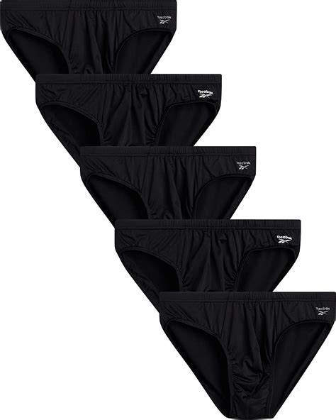 Reebok Mens Underwear Low Rise Quick Dry Performance Briefs 5 Pack