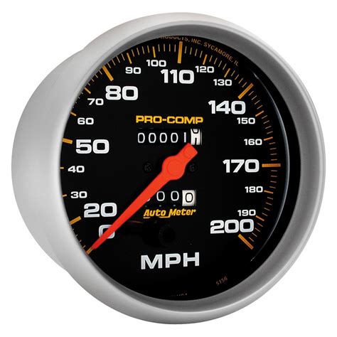 Auto Meter® 5156 Pro Comp Series 5 Speedometer Gauge 0 200 Mph