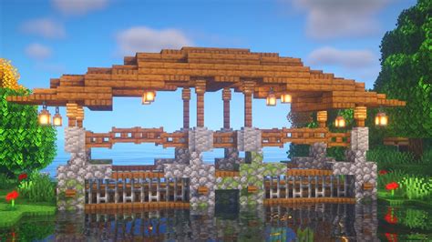 Minecraft How To Build A Bridge Simple Roofed Bridge Survival