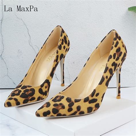 la maxpa elegante leopardo de alta calidad casual mujeres sexy simple salvaje moda sólida