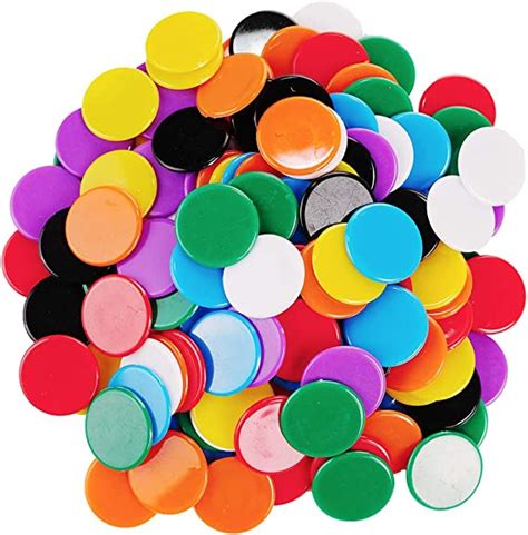 Fingooo 160 Pieces Colored Counter Bingo Chips Leaning Resource Plastic
