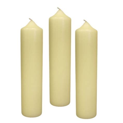 tall church candles set of 3 ivory pillar candles 215 mm tall