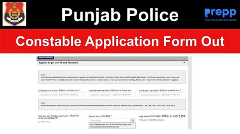 Punjab Police Constable And Si Application Form Out Apply Here