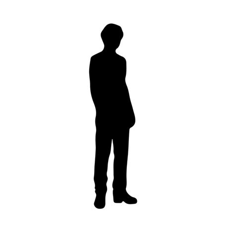 Silhouette Man Standing Vector Illustration 24843585 Vector Art At Vecteezy