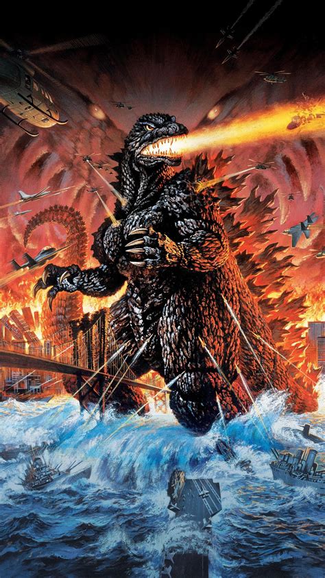 March 22, 2021 | godzilla vs. Godzilla 2000: Millennium (1999) Phone Wallpaper en 2020 ...