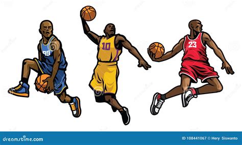 Basketball Player Set Stock Vector Illustration Of Club 108441067