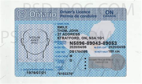 Canada Ontario Driver License Front Back Psd Store