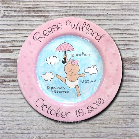 Personalized Birth Plates Personalized Ceramic Baby Plate