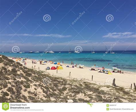 Beatiful Sunny Beach Day In Formentera Spain Stock Image Image Of