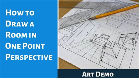 How To Draw A Room In One Point Linear Perspective Art Lesson