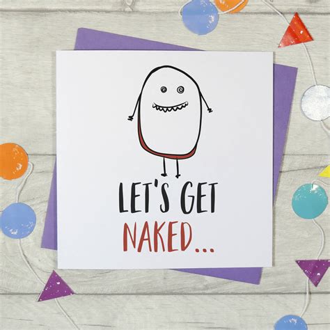 Lets Get Naked Funny Anniversary Card By Parsy Card Co