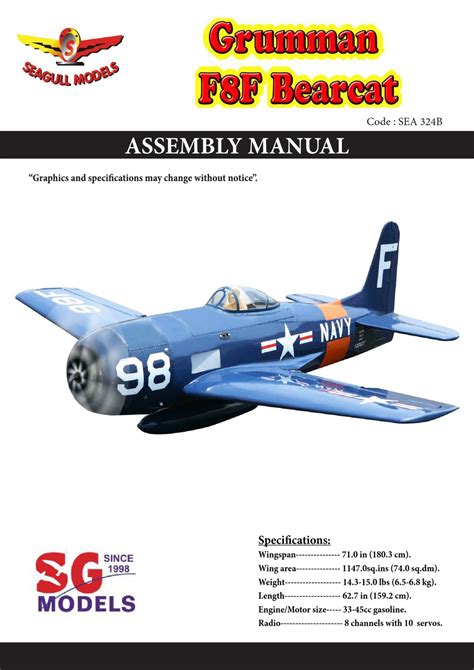 Seagull Models Grumman F8f Bearcat Assembly Manual Pdf Download
