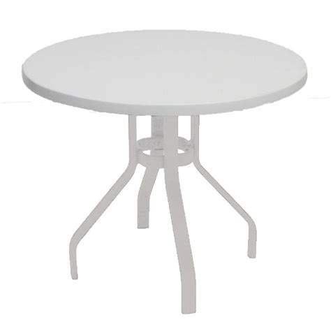 Marco Island 36 In White Round Commercial Fiberglass Patio Dining
