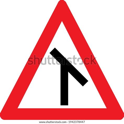 Traffic Merges Right Sign Board Stock Vector Royalty Free 1942378447