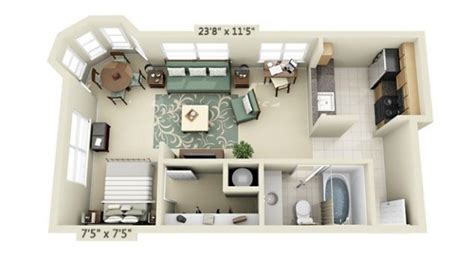 One bedroom house apartment plans. 15 Studio Loft Apartment Floor Plans For Home Design