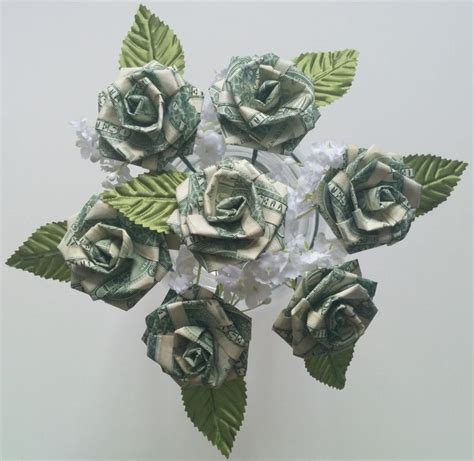 Money Origami Flower Bouquet Money Rose In Full Bloom — Crafthubs 葉